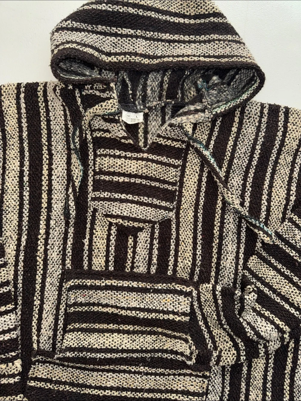 ✌🏼VEL MEX Striped Hooded Baja Sweater